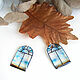 Transparent Earrings Windows Arch Blue Sky White Clouds Rye Field, Earrings, Taganrog,  Фото №1