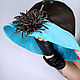 Blue Suede Panama Hat. Panama. Modistka Ket - Lollypie. Ярмарка Мастеров.  Фото №5
