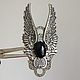 Order Silver angel ring with Black onyx and wings. Shard Noir - handmade jewelry. Livemaster. . Rings Фото №3