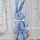 Вязаный зайчик ручной работы голубой амигуруми. Амигуруми куклы и игрушки. Ольга Ткаченко (Амигурушка). Ярмарка Мастеров.  Фото №5