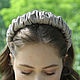 Natural suede rim laconic gray, Accordion wrap for hair. Headband. Alison. My Livemaster. Фото №5