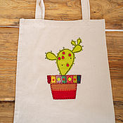 Сумки и аксессуары handmade. Livemaster - original item Cotton bag-shopper "Cactus". Handmade.