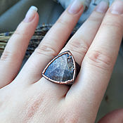 Украшения handmade. Livemaster - original item Copper ring with sunstone. Handmade.