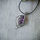 Pendant with amethyst and rose quartz wire wrap. Pendant. selenawirejewelry. My Livemaster. Фото №4