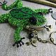 Coin holders: Emerald Green frog made of beads coin holder keychain. Coin boxes. SilkArt Tatyana. My Livemaster. Фото №4