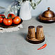 Salt and pepper shakers with stand a Set of wooden Siberian Cedar #SP2, Salt and pepper shakers, Novokuznetsk,  Фото №1