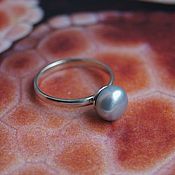 Украшения handmade. Livemaster - original item Ring with natural mint grey pearls silver. Handmade.