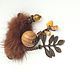 Boho brooch with wooden bead fur and amber !Pre-winter!. Brooches. IrsAn Gruzdeva (irsangruzdeva). Online shopping on My Livemaster.  Фото №2