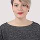 Jumper T-shirt black grey cotton. Jumpers. Yana Levashova Fashion. My Livemaster. Фото №4