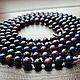120 cm Long beads 'Night' from black pearl, Beads2, Moscow,  Фото №1