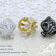 К15 Колпачки короны с фианитами. Корейская фурнитура. Фурнитура. Shatonshop. Интернет-магазин Ярмарка Мастеров.  Фото №2