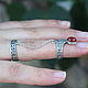 Double ring with red carnelian made of 925 silver HH0137 (VIDEO). All finger ring. Sunny Silver. Online shopping on My Livemaster.  Фото №2