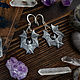 Серьги летучие мыши серебристые. Серьги классические. WhiteUnicornCrafts. Интернет-магазин Ярмарка Мастеров.  Фото №2