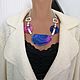 'Firebird feather ' necklace on a chain cut agate, Necklace, Voronezh,  Фото №1