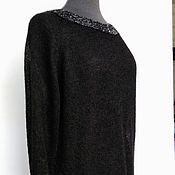 Одежда handmade. Livemaster - original item tunic: Black tunic silver lurex 48-54r mohair on silk Elegy. Handmade.