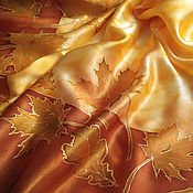 Аксессуары handmade. Livemaster - original item Handkerchief batik Golden Autumn Silk 100% Hand-painted. Handmade.