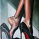 Постер на холсте.Женские ножки в чулках на высоких каблуках, Фотокартины, Санкт-Петербург,  Фото №1