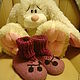 Booties felted Summer blackberries, Babys bootees, Moscow,  Фото №1