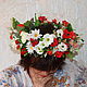 Венок на голову из цветов (бело-красный), Диадемы, Голицыно,  Фото №1