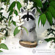 Крошка Енот - енотик - сухое валяние из шерсти (raccoon), Войлочная игрушка, Сочи,  Фото №1