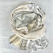 Аксессуары handmade. Livemaster - original item Swallow`s Stole. Silk, Cotton, Chantilly lace. Handmade.