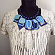 Wooden necklace "Three Shades of Blue". Necklace. art-o-bus. Online shopping on My Livemaster.  Фото №2