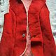 One-piece sheepskin vest red. MARKDOWN, Vests, Moscow,  Фото №1