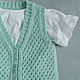 Ажурный жилет вязаный для девочки, р. 110. Жилет. VA kids knitwear. Ярмарка Мастеров.  Фото №5