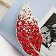 Red and white feather brooch ' Fire and Ice'. Brooches. kotiki-elegancy-ruchnoj-raboty. Online shopping on My Livemaster.  Фото №2