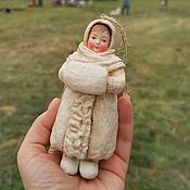 Народная кукла: Ватная игрушка на елку
