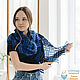 Stole Blue Dali Openwork Crocheted Wool, Wraps, Borskoye,  Фото №1