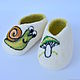 Botines de lana ' de Caracol a la vez diversión'. Felted booties. Babys bootees. Multicraft studio. Интернет-магазин Ярмарка Мастеров.  Фото №2