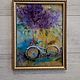 Картина из шерсти Велосипед в цветах для любимой, Картины, Саратов,  Фото №1