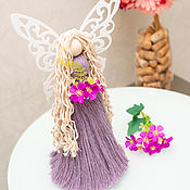 Куклы и игрушки ручной работы. Ярмарка Мастеров - ручная работа Angel macrame large wings violet dress. Handmade.