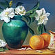 Still life with gardenias and oranges. Pictures. Valeria Akulova ART. My Livemaster. Фото №4
