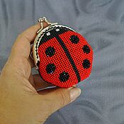 Сумки и аксессуары handmade. Livemaster - original item Ladybug Beaded Purse. Handmade.