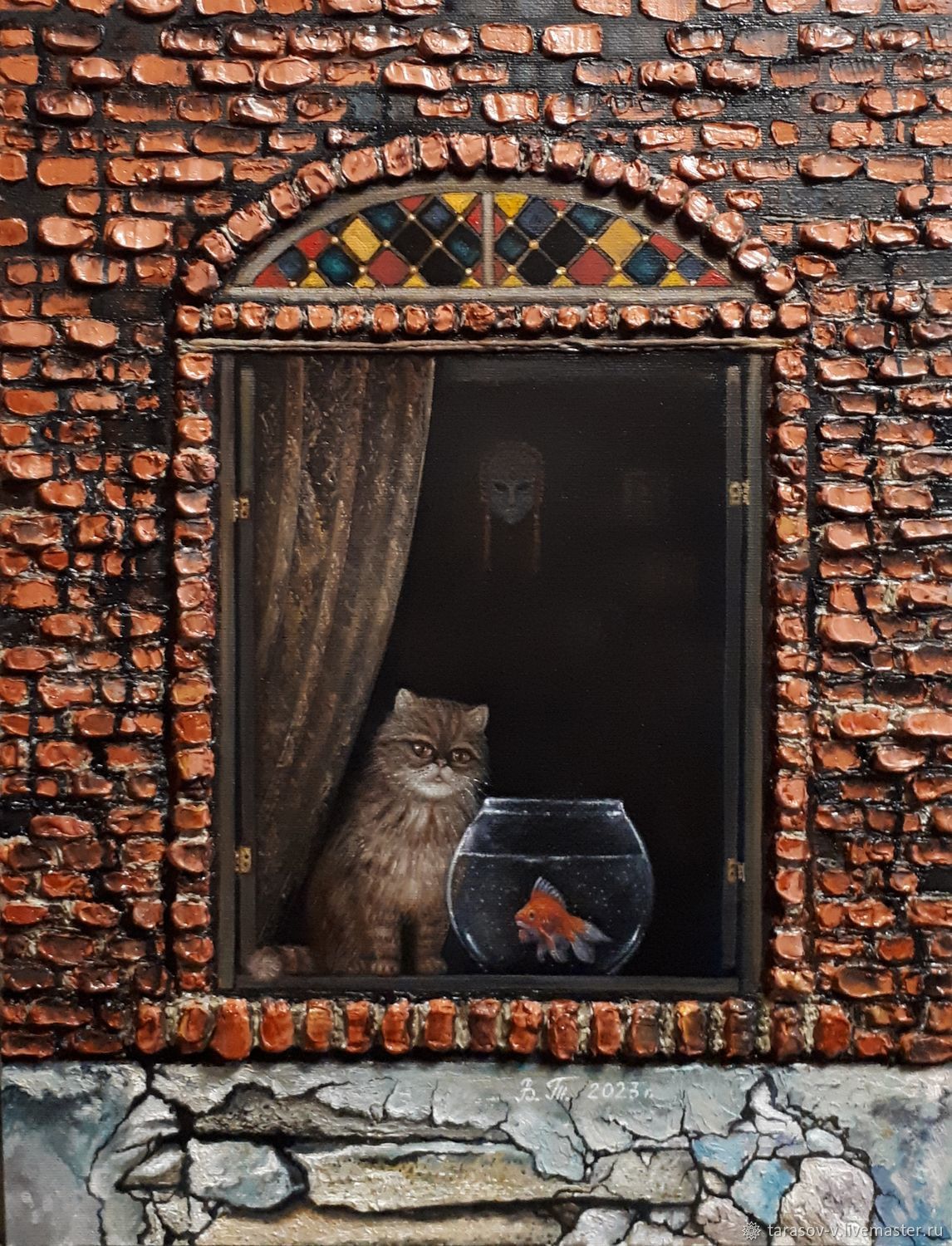 Venetian window with a cat and a goldfish, Pictures, Moscow,  Фото №1