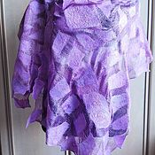 Аксессуары handmade. Livemaster - original item Felted silk stole-cobweb Lilac tenderness. Handmade.