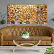 Картины и панно handmade. Livemaster - original item The Tree of Life Klimt. Golden bronze interior painting Love. Handmade.
