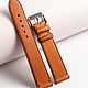 Red genuine leather strap in vintage style. Watch Straps. Asketica. Online shopping on My Livemaster.  Фото №2