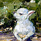 Заказать Картина Маленький белый Эльф. Масло. Оргалит. 20/24 см. Gold cockatoo. Ярмарка Мастеров. . Картины Фото №3