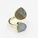 Quartz ring, mother of pearl ring, white ring with two stones. Rings. Irina Moro. Online shopping on My Livemaster.  Фото №2