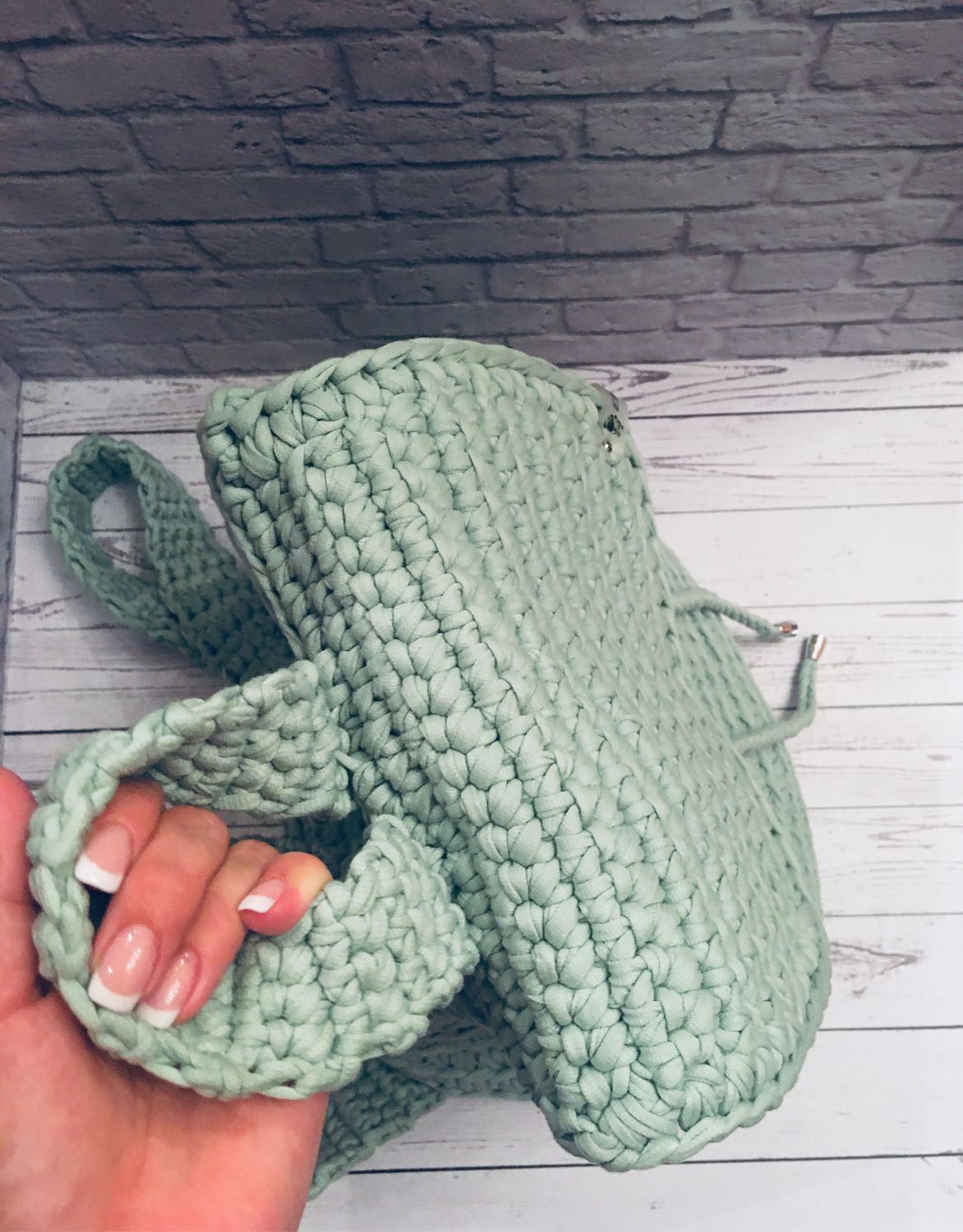 Рюкзак из трикотажной пряжи – купить на Ярмарке Мастеров – M3GM0RU ...