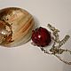 Серебряное  мини колье "Красная Планета-2" Лэмпворк Lampwork. Колье. РимлЯна - дыхание природы.. Ярмарка Мастеров.  Фото №5