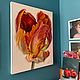 Красный попугайный тюльпан. Картины. Catherine Braiko. Ярмарка Мастеров.  Фото №4