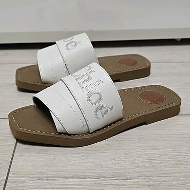 Винтаж ручной работы. Ярмарка Мастеров - ручная работа Винтаж: CHLOÉ. WOODY LOGO-EMBROIDERED SLIDES. ITALY. 37. Оригинал!. Handmade.