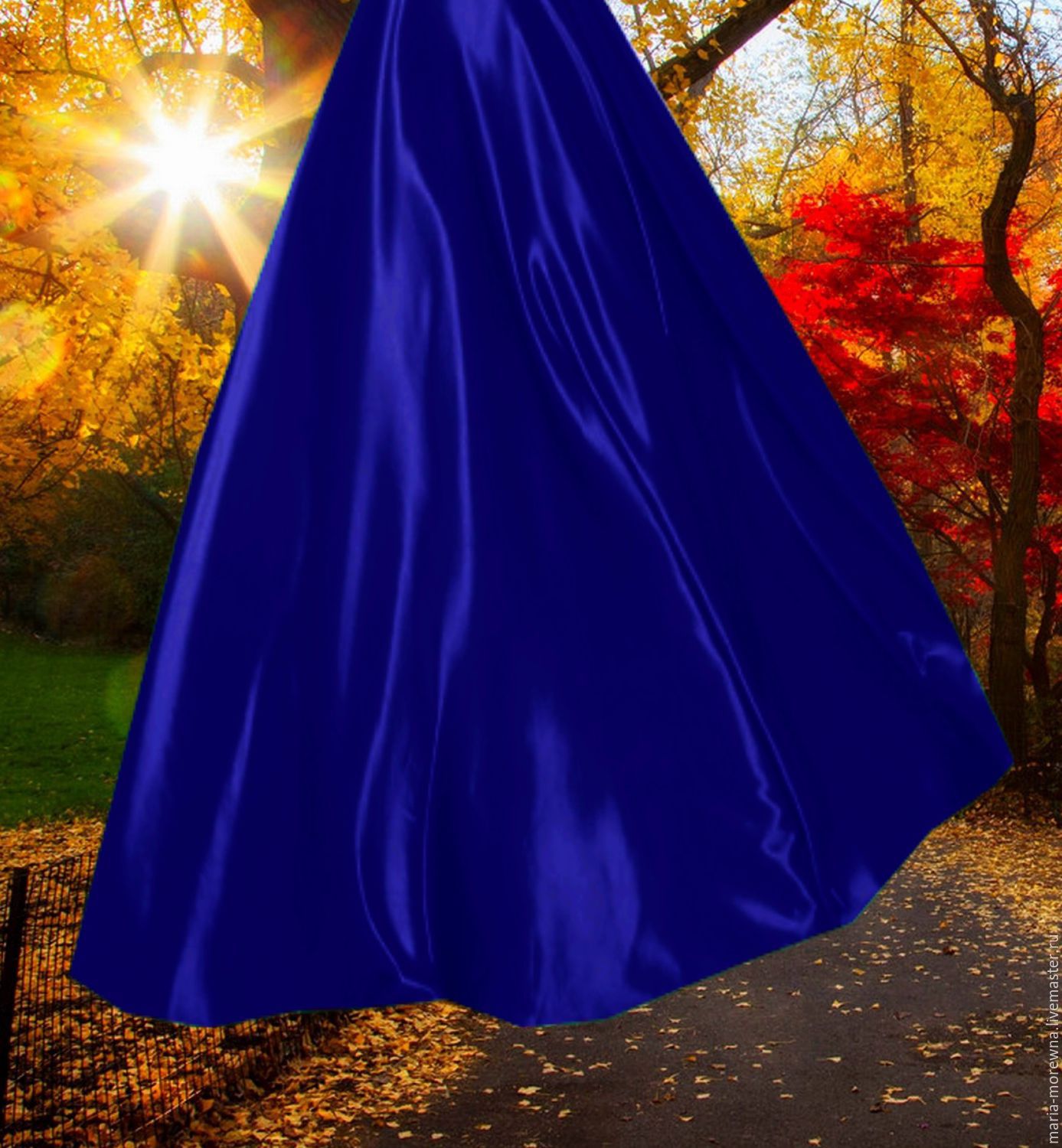 Синее платье атлас