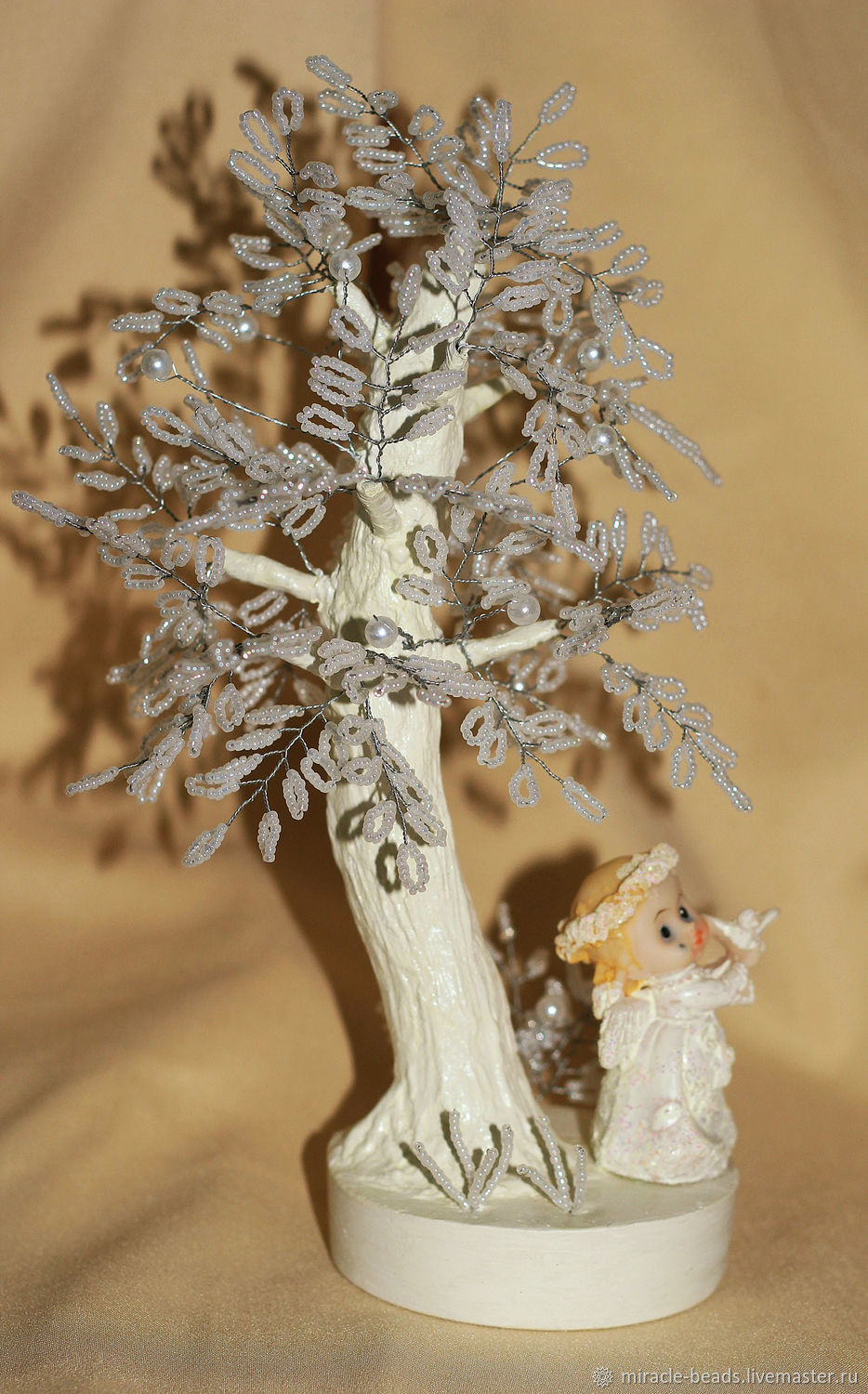 Дерево из бисера с ангелочком "Рай" купить на Ярмарке