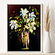 Mini painting with flowers. little flowers. Black Mini painting, Pictures, Moscow,  Фото №1