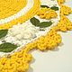 Oval crochet rug cord Floral yellow. Carpets. knitted handmade rugs. My Livemaster. Фото №6